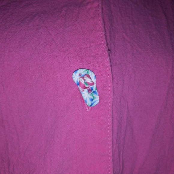Fashion Classics Pink Flip Flop Embroidered Shirt - Picture 5 of 6